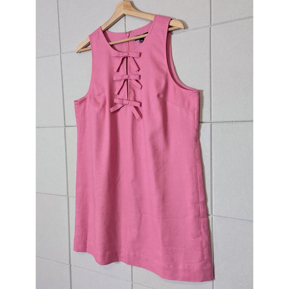 NWT J. Crew linen blend bow front sleeveless shift dress - Picture 2 of 8